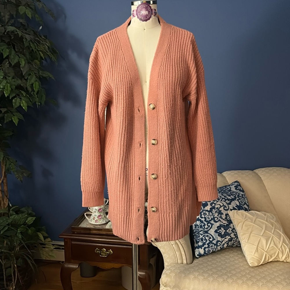 🤍Dusty Pink Long Cardigan Sweater